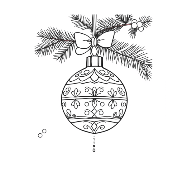 Christmas Ornament Coloring Book 20 Pages - Image 2